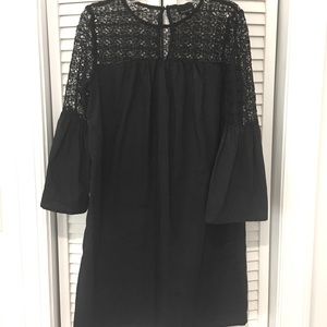 Who What Wear black bell sleeve mini dress